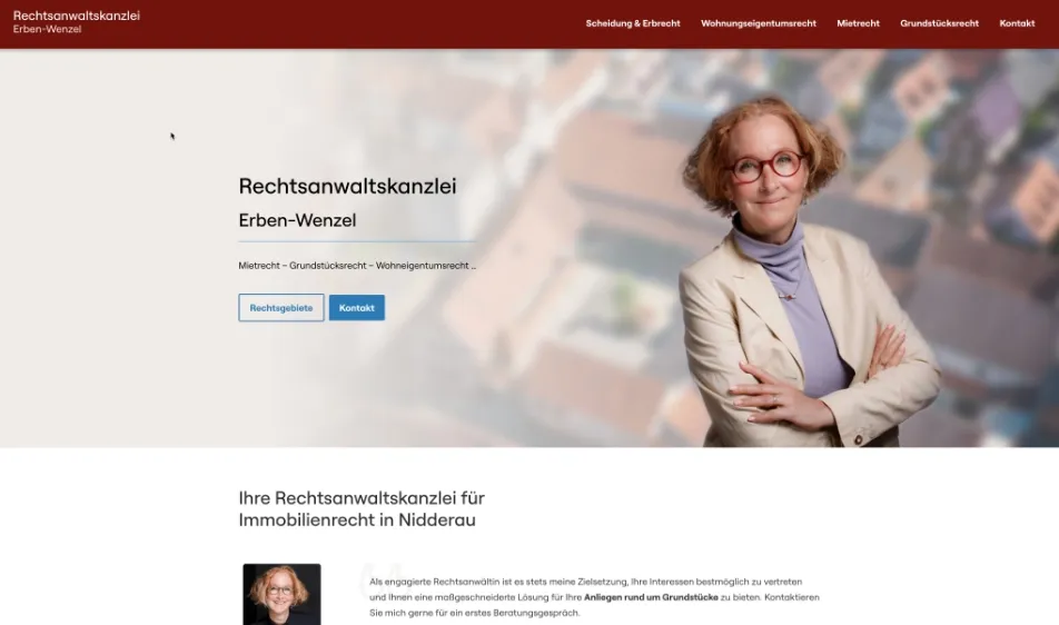 Thumbnail der Homepage Kanzlei-Erben-Wenzel