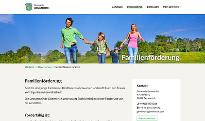 Website für die Gemeinde Gemmerich